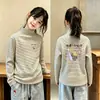 Roupa de baixo escovada para meninas, listrada, tamanho médio-grande, roupa íntima infantil quente, outono e inverno, nova, top casual de fleece infantil de manga comprida