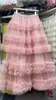 Vestido Largo Estilo Hada de Nicho 2026 con un Ambiente Minimalista Estilo Coreano, Falda de Media Capas Estilo Pastel con Parches de Malla 4809