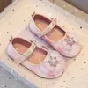 Zapatos de Princesa con Pedrería para Niñas Otoño Nuevo Estilo Zapatos de Cristal con Lazo Mary Janes Zapatos Pequeños de Cuero para Niños Suela Suave Zapatos de Rendimiento