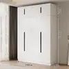 Armario para uso doméstico en el dormitorio, gabinete de almacenamiento de doble puerta, diseño moderno simple, adecuado para apartamentos pequeños y propiedades de alquiler, gabinete de almacenamiento ensamblado de lujo ligero
