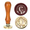 Nuevo Producto de Septiembre Serie Carta Montaña Mar Madera Grano Madera Mango Madera Sello Único Sello de Cera Cabeza de Sello de Cobre + Mango Juego Completo Venta al por Mayor