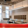 Lustre retangular minimalista de alumínio com fita luminosa de três lados, luminária de mesa criativa e quente para escritório, restaurante, mesa