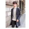 Casaco de lã masculino 2026 novo estilo coreano slim fit de comprimento médio trench coat, casaco de lã espesso e quente para homens