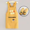 Delantal simple resistente al agua para uso en la cocina y el hogar, elegante delantal de cintura para adultos, adecuado para comer y trabajar, no necesita atarse, ropa de trabajo con logo impreso