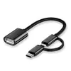 Cabo de dados OTG 2 em 1 conversor tipo-c Android para celular Huawei Xiaomi vi conectado a pen drive mouse