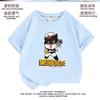 Camiseta Infantil de Gato Negro Sheriff Manga Corta Tallas Mediana y Grande Ropa Infantil Niños y Niñas Top Versátil Nuevo Verano 2023