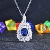 TikTok Live Joyería de Lujo Estilo Europeo y Americano Venta al Mayoreo Diseño Avanzado Simulación de Diamante de Alto Carbono Colgante Zafiro Real