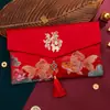Tela con Borlas Bordadas Sobres Rojos para Bodas, Año Nuevo y Festival de Primavera. Sobres Rojos de Tela Personalizables del Fabricante