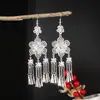 Pendientes de Pavo Real para Minorías Étnicas, Regalos Retro de Plata Miao Estilo Étnico, Accesorios de Pendientes Vintage de Imitación Plata