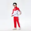 Jaquetas Esportivas Casuais Masculinas e Femininas, Uniformes de Equipe, Uniformes de Mesa, Vôlei, Badminton de Manga Longa, Jaquetas para Atividades de Equipe com Texto Impresso