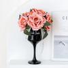 Sala de Transmisión en Vivo al por Mayor Taza de Vino para Cappuccino de Venta Caliente Flor Rosa Flor Artificial Flor Artificial Adornos Decorativos