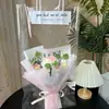 Dia dos Professores Transfronteiriço Flor Feita à Mão Girassol Sorridente Tricô de Lã Produto Acabado para Professores Dia dos Namorados Buquê Criativo