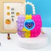 Bolso Bandolera Vanguardia para Hombro Niños Bandolera Bolso de Mano Perla Burbuja Bolso Bandolera de Silicona para Hombro Bolso Gelatina