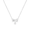 Collar de Flor de Lirio del Valle con Lazo para Mujer Plata de Ley S999 Dulce Bosque Flor Escarchada Cadena para Clavícula de Plata Pura Joyería al por Mayor