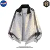 Chaqueta de alta calidad de la marca NASA, a la moda, con rayas de estrellas, cuello alto, para hombre, otoño, casual, corte holgado, estilo pareja, prenda de abrigo