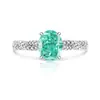 Anillo de Diamante Completo Corte Flor de Hielo Colorido Brillante Giro Huevo de Paloma Moda para Mujer Clásico Anillo de Diamante de Alto Carbono Entrega en Vivo