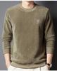 Outono e inverno forrado de lã nova meia-idade e idosos homens quentes em torno do pescoço casual camisola de lã polar chenille roupas masculinas