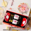Juego de Regalo de Taza y Platillo de Café de Alta Gama, Adecuado para Regalos de Eventos, Práctico, Estéticamente Agradable, Regalo Souvenir, Regalo Empresarial con Logo