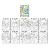Nuevo producto transfronterizo: 10 hojas/paquete, libro para colorear con tema de playa de verano, papel para dibujar con divertidos garabatos y juegos de rompecabezas