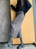 Nuevos pantalones de traje de estilo coreano de talle alto y pierna ancha para mujer, holgados y adelgazantes, pantalones casuales de pierna recta cropped