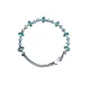 Pulseira de Aço Inoxidável Brilhante com Zircônia Cravejada de Diamantes Rubis, Estilo Europeu e Americano, Joia de Nicho Versátil e da Moda para Mulheres, Corte Marquise