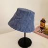 Sombrero de pescador fino negro para mujer, estilo coreano de verano, con cara pequeña, liso, estilo japonés, con cabeza grande, a la moda