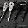 Chave de Fenda Portátil para Exterior EDC Ferramenta Multifuncional Chave de Fenda de Cabeça Chata Chave de Fenda Phillips com Porta-Chaves
