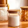 Bote para Té, Tarro de Vidrio Sellado, Bote Portátil para Té de Flores, Bote a Prueba de Humedad para Café con Cuchara, Bote para Frutas Secas y Granos con Tapa
