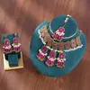 Estilo étnico retro de Oriente Medio transfronterizo, cuadrado tridimensional, borla, temperamento, exagerado, conjunto de collar y pendientes para mujer, conjunto de joyería para mujer