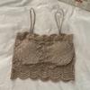 Nova camisola de renda para garota quente, peça íntima para peito pequeno com push-up, fina para usar por cima, top básico com costas bonitas e bojo