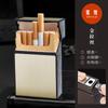 Estuche para 20 cigarrillos recargables transfronterizos, estuche para 20 cigarrillos de metal para hombres, bolso rígido y blando con logotipo al por mayor