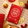 Envelope de Presente de Casamento para Troca de Nome, Presente de Retorno de Casamento de Mil Yuan, Pequeno Envelope Vermelho com o Caractere "Felicidade Dupla" para Bloquear a Porta, Mini Pacote Vermelho Criativo