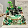Día Nacional Soldado de Fuerzas Especiales Avión Tanque Bala Decoración de Pastel Cumpleaños de Niño Horneado Postre Accesorios para Vestir Tarjeta de Inserto