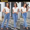 Jeans de Mujer Transfronterizos Europeos y Americanos Pantalones con Estampado de Estrellas Pantalones Acampanados Verano para Mujer
