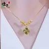 Colar de Miçangas Douradas com Pingente de Trevo de Quatro Folhas Dourado Vietnã Moda Luxo Leve Alto Padrão Pingente de Trevo de Quatro Folhas Colar Feminino Produtos ao Vivo