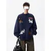 Cardigan Grueso Retro Trendy Bordado de Toalla para Hombre de Primavera y Otoño Marca Trendy Chaqueta Abrigo Casual Versátil para Pareja