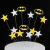 Tarjeta de decoración para pastel estrella de cinco puntas Capitán América Batman Superman alambre de estrella enchufe para insertar arreglo de postre para hornear