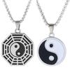 Colar Masculino Pingente Moda Simples Personalidade Pingente Liga Aço Titânio Corrente Colar Masculino Pingente Taiji Bagua Amor
