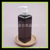 Botella de champú color té, 300 ml, botella con bomba de gel de ducha, botella cuadrada, botella de repuesto para suministro de hotel, 300 ml, botella desmaquillante