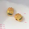 Acessórios de Pulseira Banhados a Ouro com Pingente de Gato da Sorte para Paz e Alegria, Pequenos Pingentes para Colar DIY e Componentes de Joias