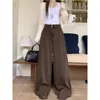 Jeans Retro Americanos de Cintura Alta para Mujer Tallas Grandes de Principios de Primavera 2026 para Mujeres con Curvas, Pantalones Casuales Holgados de Pierna Ancha Adelgazantes, Modernos
