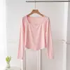 Camiseta blanca pura de corte regular para mujer, con escote cuadrado, cintura ajustada, efecto adelgazante, mangas largas y dobladillo curvo, un top blanco de capa interior de moda