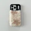 Funda de Felpa con Flor Estilo Coreano para Otoño e Invierno, Adecuada para Apple 17 Pro Max, iPhone 16 Resistente a Golpes, 15/14 Pro Funda Dura