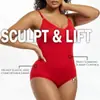 Macacão Vermelho Grande da Amazon Emagrecimento da Cintura Levanta Barriga Levanta Bumbum Modelador Corporal Macacão Natal Halloween Feminino