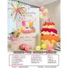Decoración del Primer Cumpleaños de Bebé Niña Versión Familiar Fondo de Globos Fiesta Cartón Kt Decoración Dopamina Primer Cumpleaños