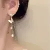 Pendientes Super Hada Mariposa Borla Perla, Pendientes Largos de Lujo de Nicho, Exquisitos, Modernos, Versátiles, Pendientes de Gama Alta