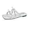 Sandalias Casuales Planas para Mujer con Punta Cuadrada y Moño, Slip-On, Estilo Coreano de Verano 2026, Moda Casual Versátil, Zapatillas para el Día a Día