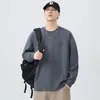 Camiseta de Manga Larga para Hombre Otoño 2026, Corte Holgado Casual, Camiseta Base Bordada, Top Camiseta