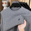 Suéter de punto retorcido de alta gama transfronterizo para hombre con cuello redondo, top de punto casual de otoño/invierno, estilo papá para hombre