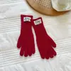 Guantes de Lana Tejidos Largos de Colores Dulces Estilo Coreano para Mujer, Resistentes al Viento, de Cinco Dedos, Calientes, para Ciclismo, Adultos